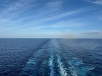 At sea