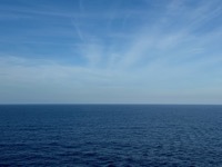 At sea