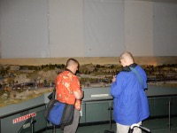 Alex and Dad at model railroad at Deutsches Museum