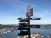 Sign on Mount Fløyen