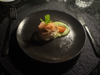 Scorpion fish, bean purée